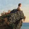 Meisje op een rots in Sorrento - 1871 - Filippo Palizzi